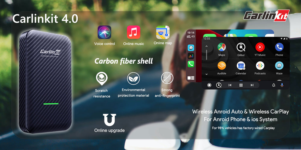 CarlinKit 5.0 Wired to Wireless Auto Box CarPlay Adapter Smart Car Ai Box  WiFi Bluetooth-compatible Auto Connect Plug&Play